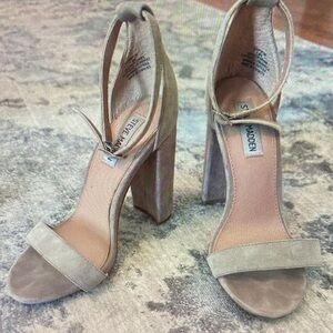 Steve Madden Beige Block Heel Sandals